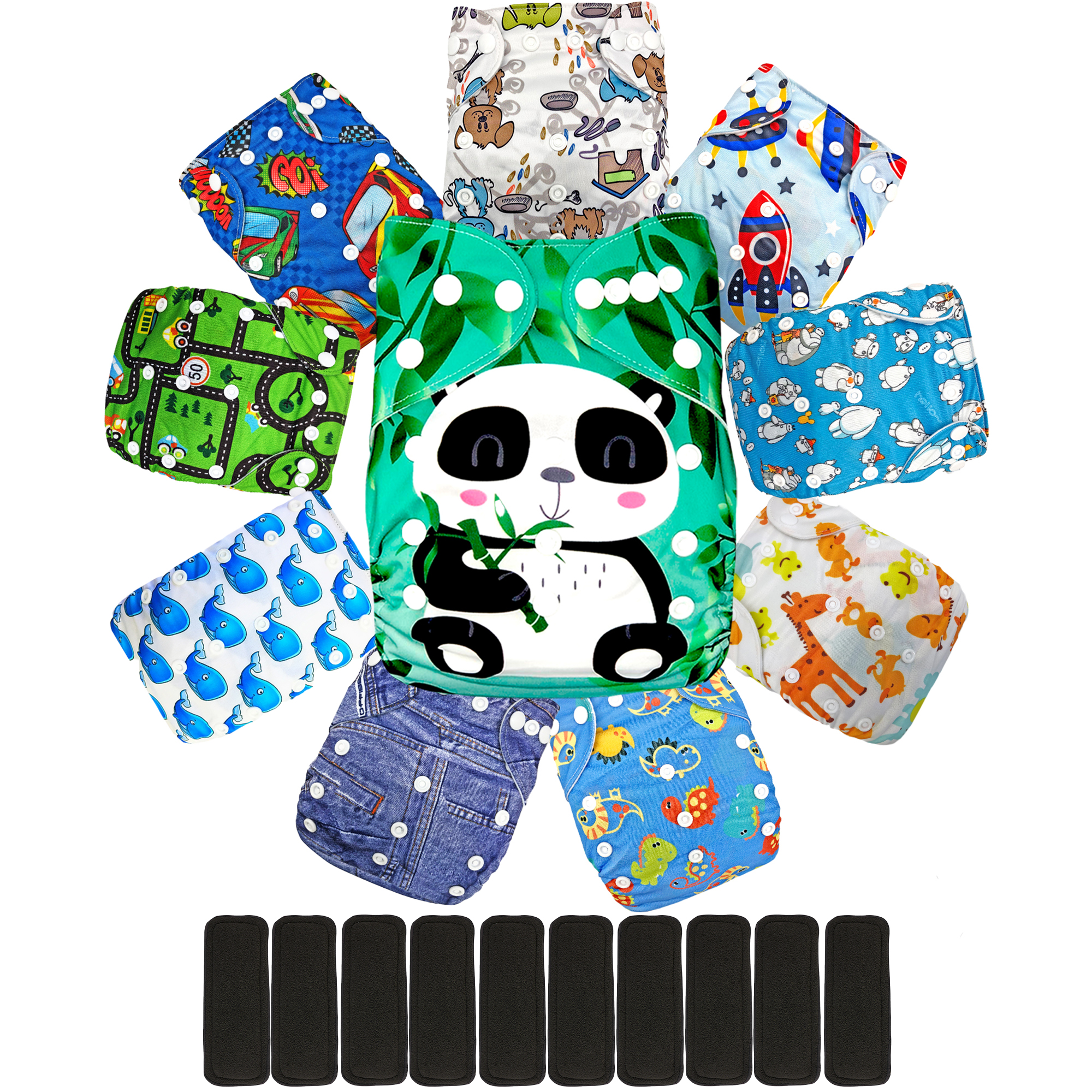 Pañales ecológicos de tela para bebés con insertos nocturnos ecobaby original.