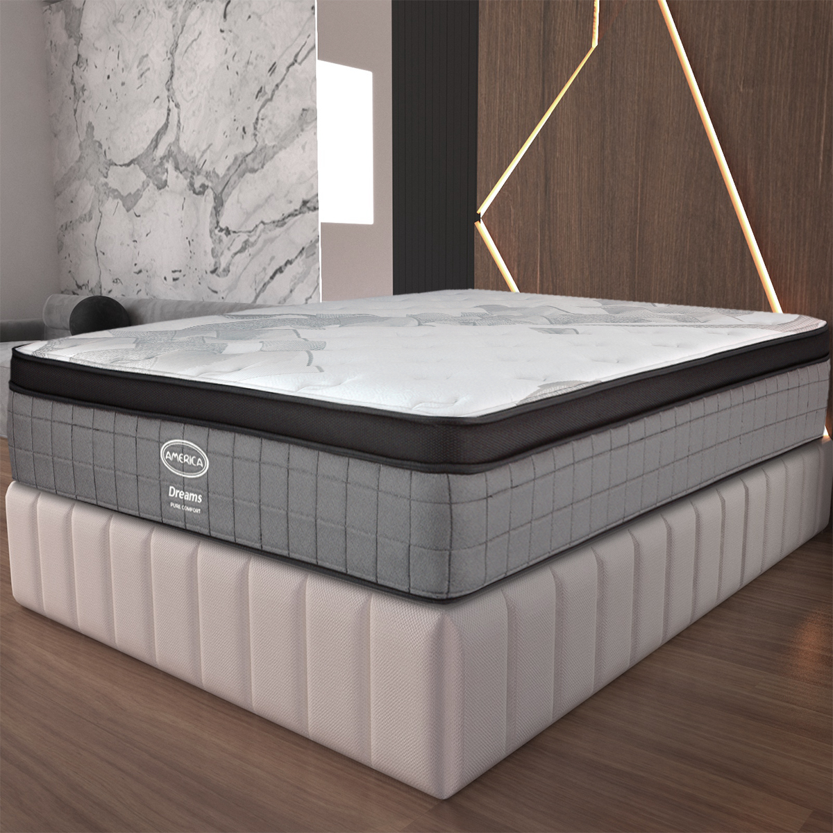 Colchon Queen Size America Dreams Colchoneta Extra Confort Descanso Premium.