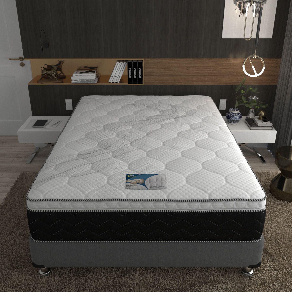 Colchón con Box King Size PresToon Venue Serta Ortopédico Con Colchoneta PILLOW TOP