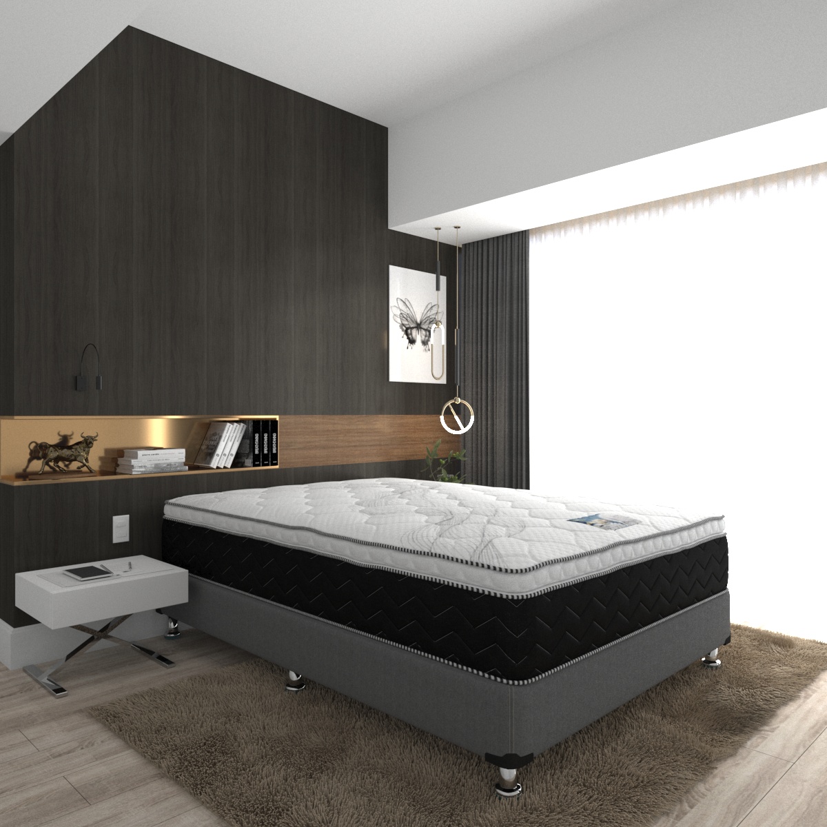 Colchón con Box King Size PresToon Venue Serta Ortopédico Con Colchoneta PILLOW TOP