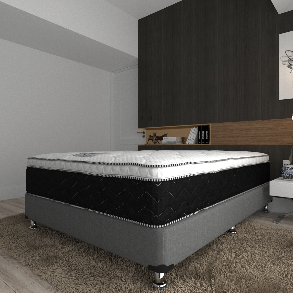 Colchón con Box King Size PresToon Venue Serta Ortopédico Con Colchoneta PILLOW TOP