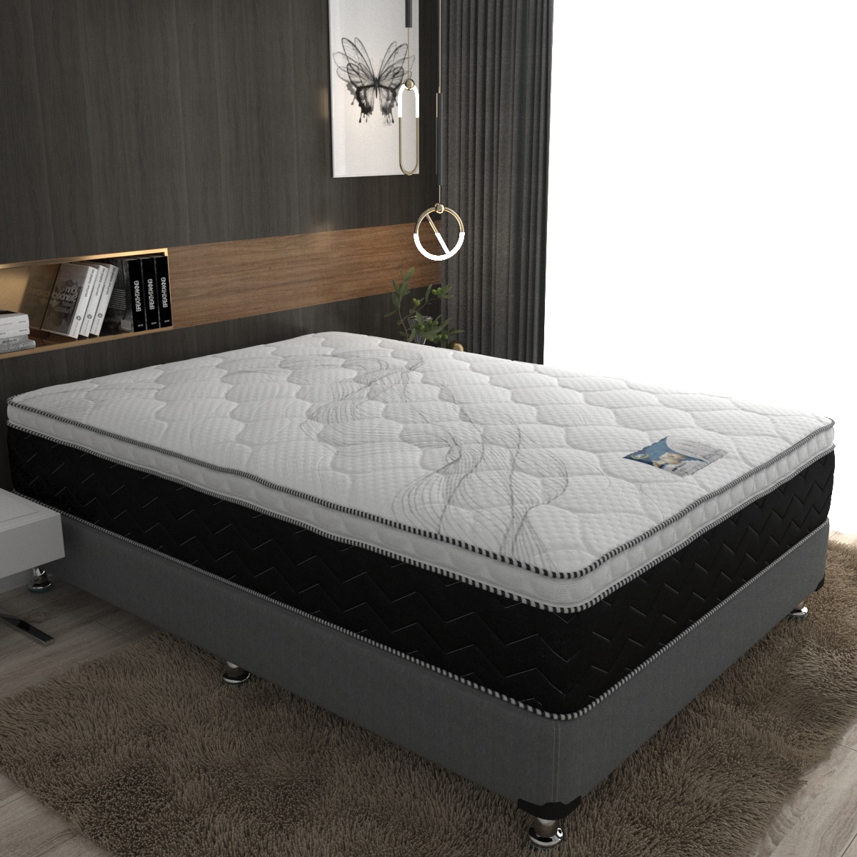 Colchón con Box King Size PresToon Venue Serta Ortopédico Con Colchoneta PILLOW TOP