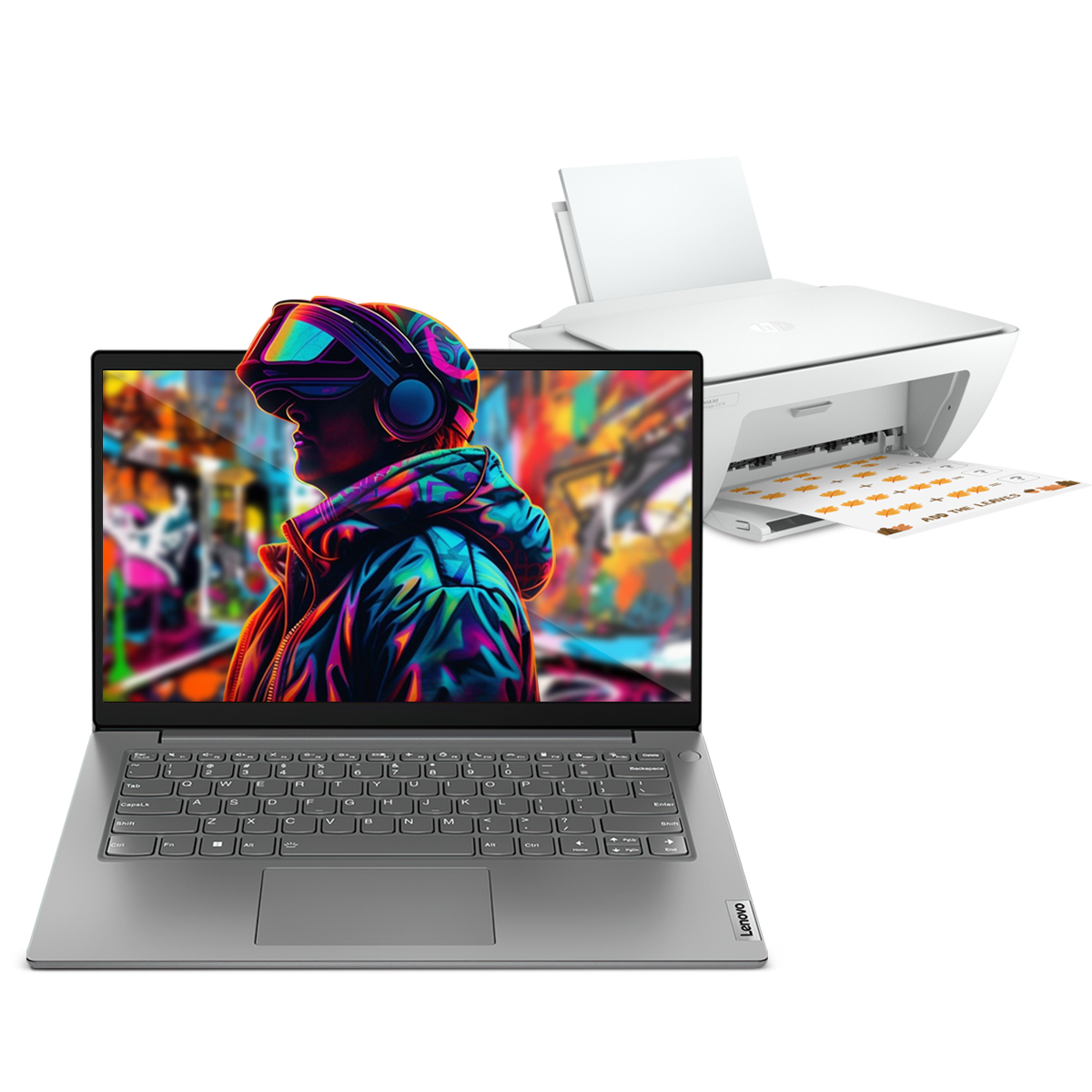 Combo Laptop Lenovo V14 G3 Iap CI3 8gb 256bgb 14Pulg W11H Iron Grey + Impresora HP.