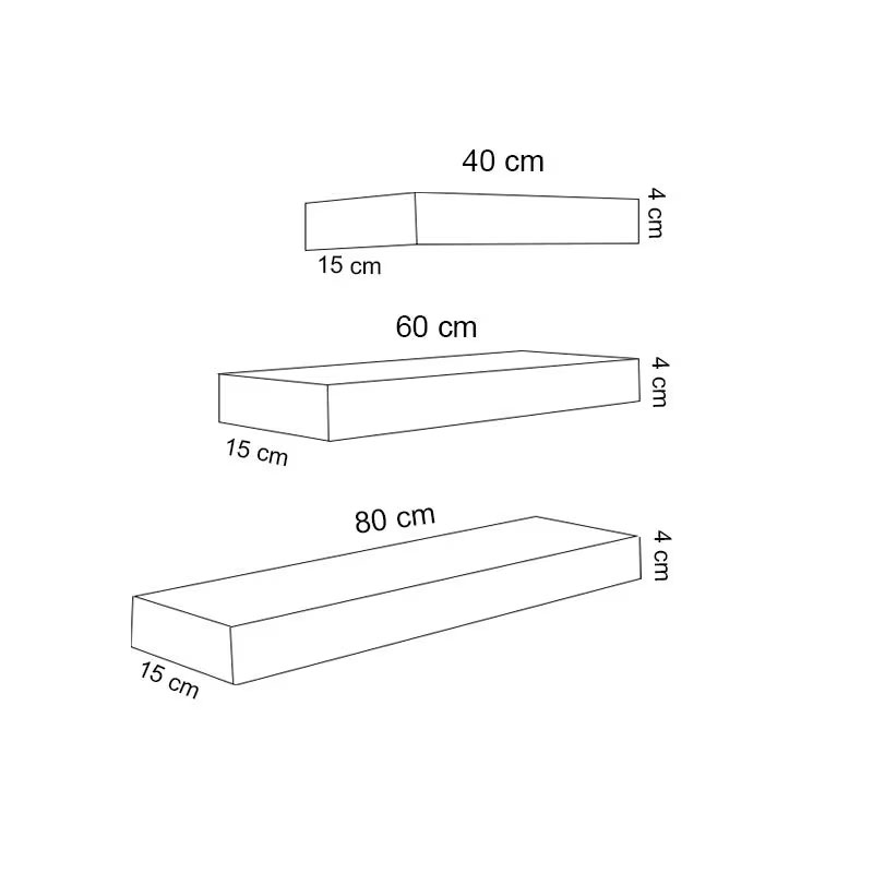 SET DE 3 REPISAS FLOTANTES DECORATIVAS.