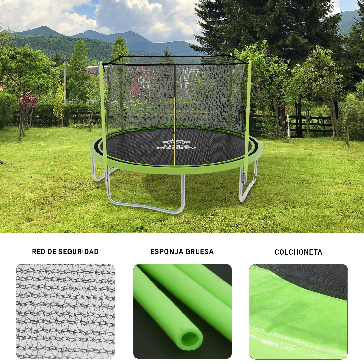 Trampolin 3 mts Brincolin Infantil Reforzado 10 Pies Uso Rudo Tumbling.