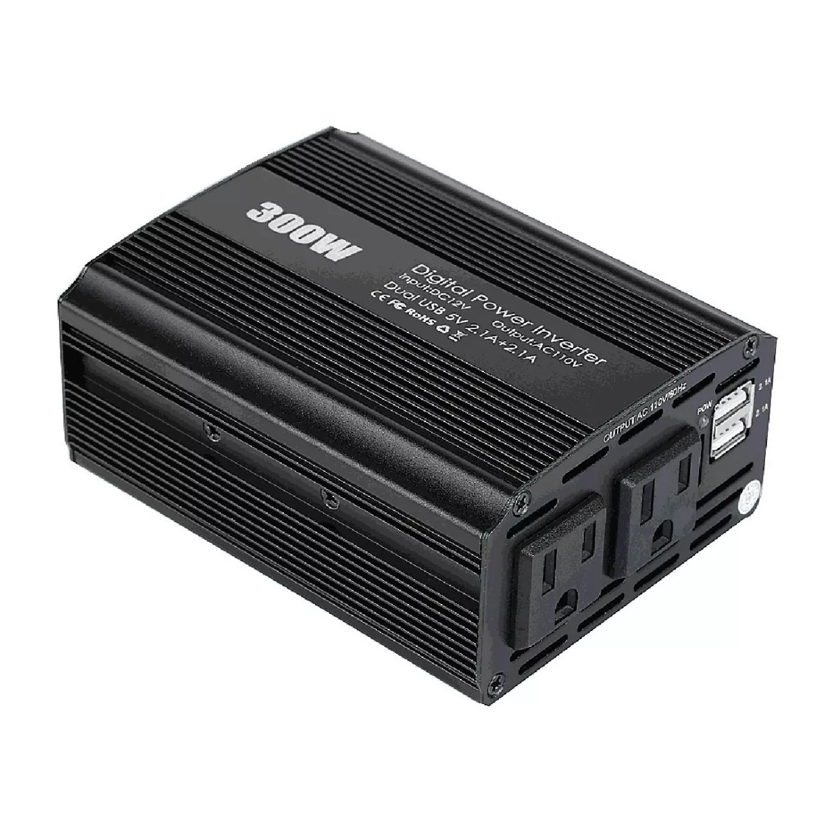 Inversor De Corriente Automático, 12v A 110v 300w, 2 Ac Y 2