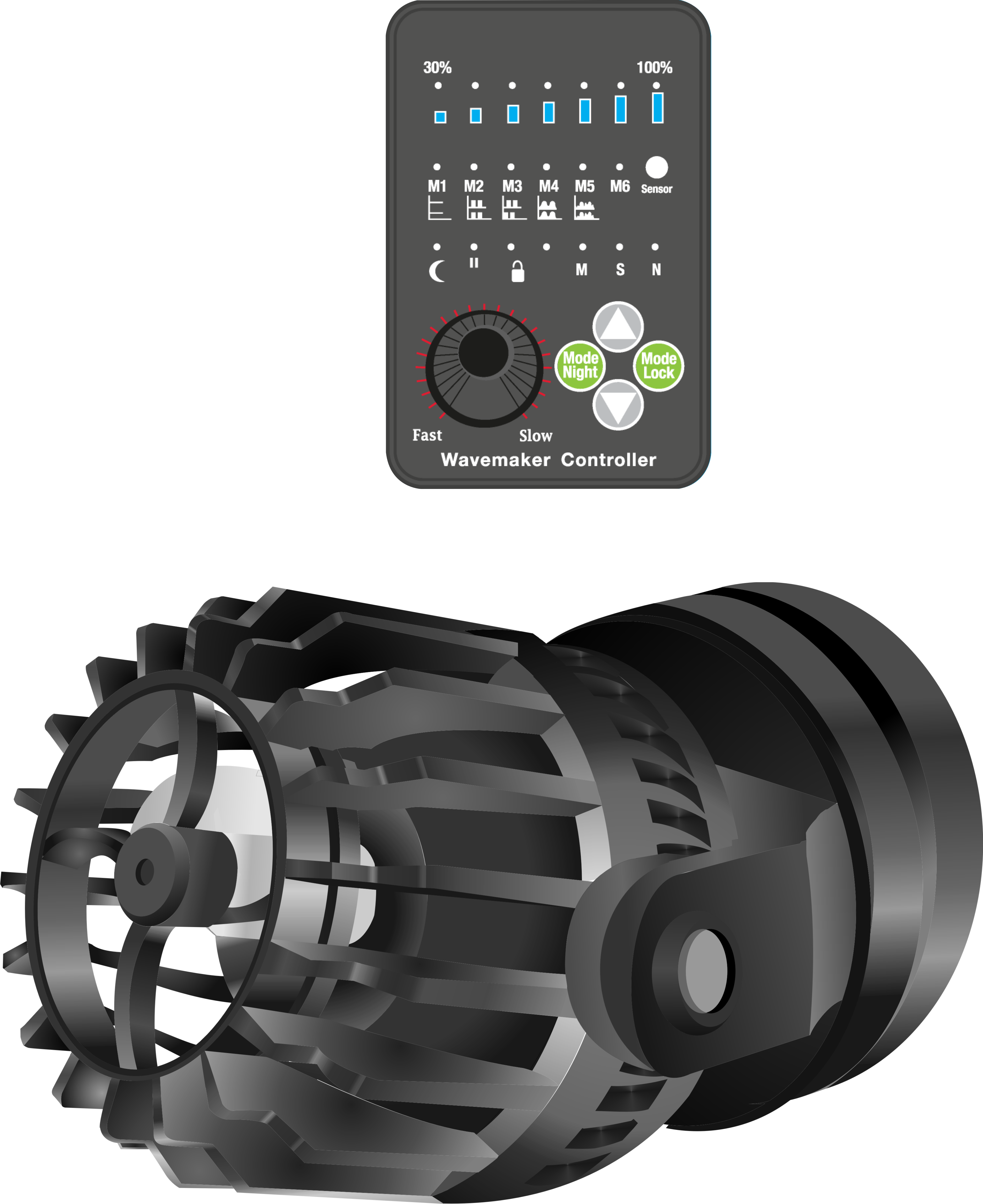 Generador De Olas Acuario Marino 4000 L/h Con Controlador W10