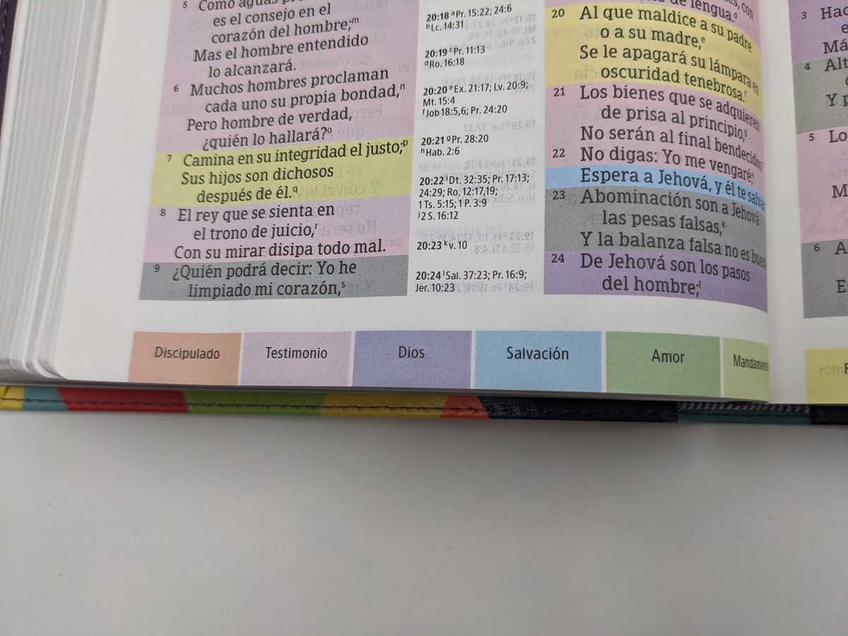 Biblia Rvr60 De Estudio Arcoíris, Morado/multicolor Imitción Piel