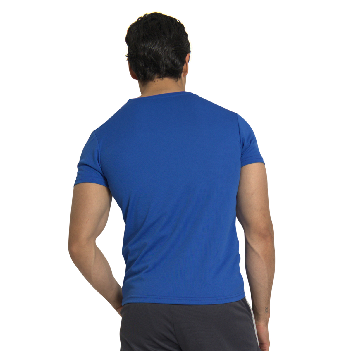 Playera Deportiva Manga Corta Cuello V Color Azul Para Hombre CHB Chili Beans Clothing Co..