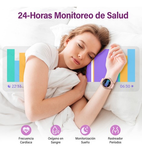 Smartwatch Hombre Reloj Inteligente Bluetooth Llamadas Alexa rosa.