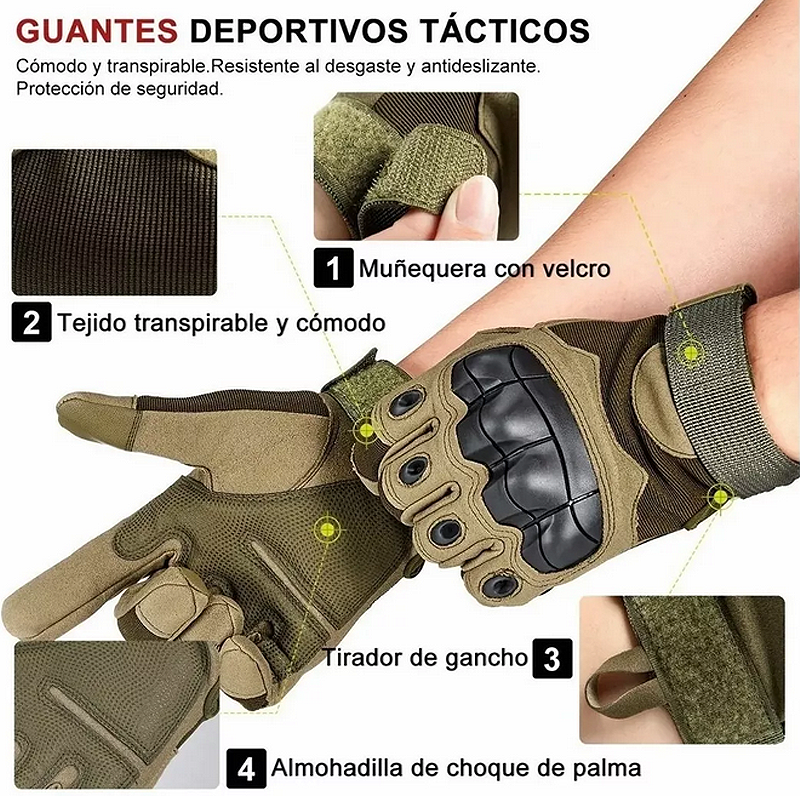 Guantes Tácticos Militares Con Dedos Completos