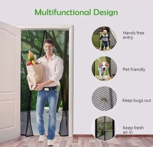  Mosquitero Magnético Cortina De Puerta Anti-mosquito Mosca.