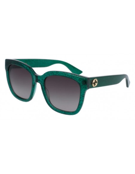 Gucci GG0034S 007 Square Shape Green Glitter Original