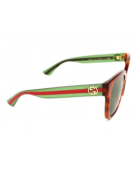 Gucci GG0034S 003 Square Shape Carey Verde Rojo Original