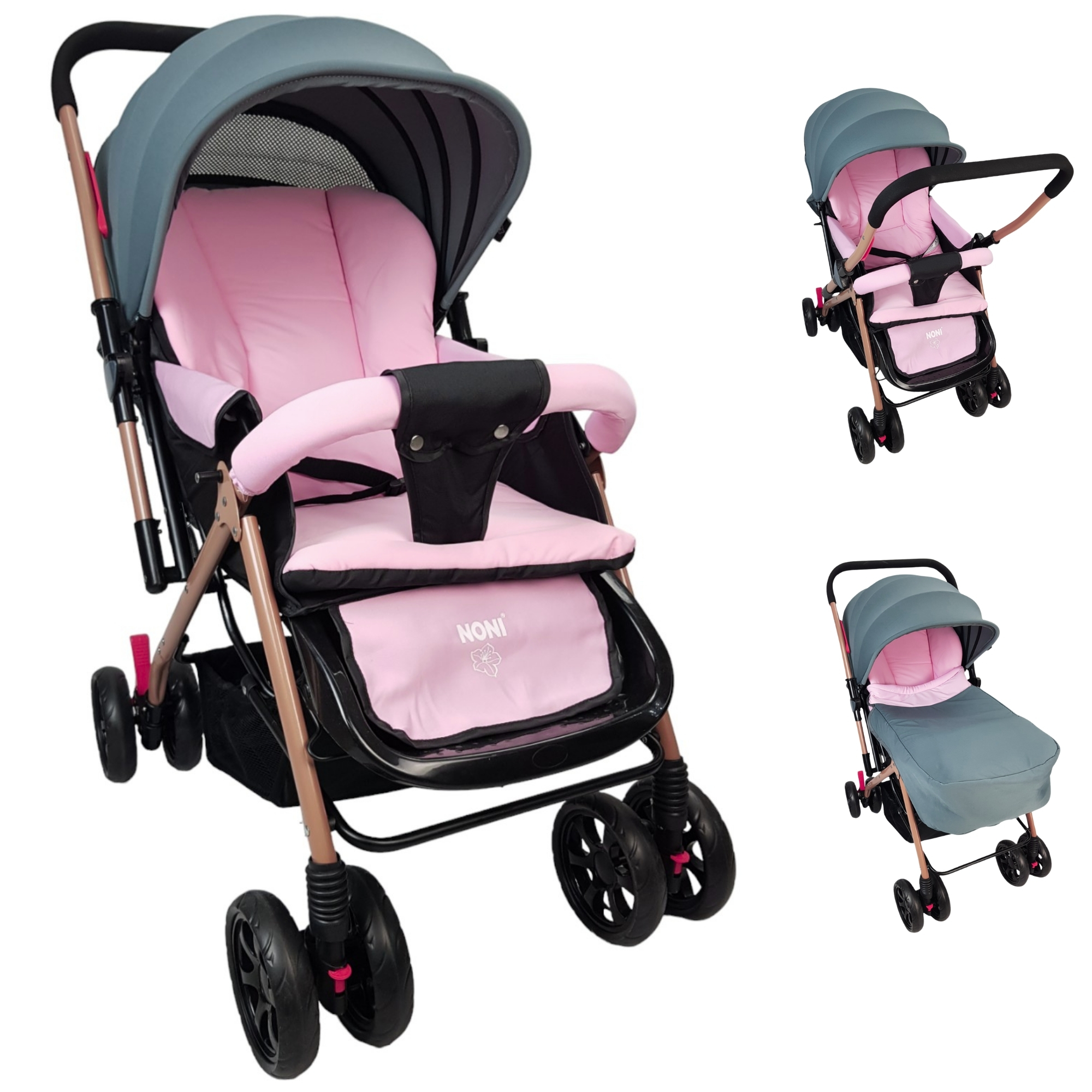 Carriola para Bebe Asiento con Posiciones Reversible Compacta Rosa
