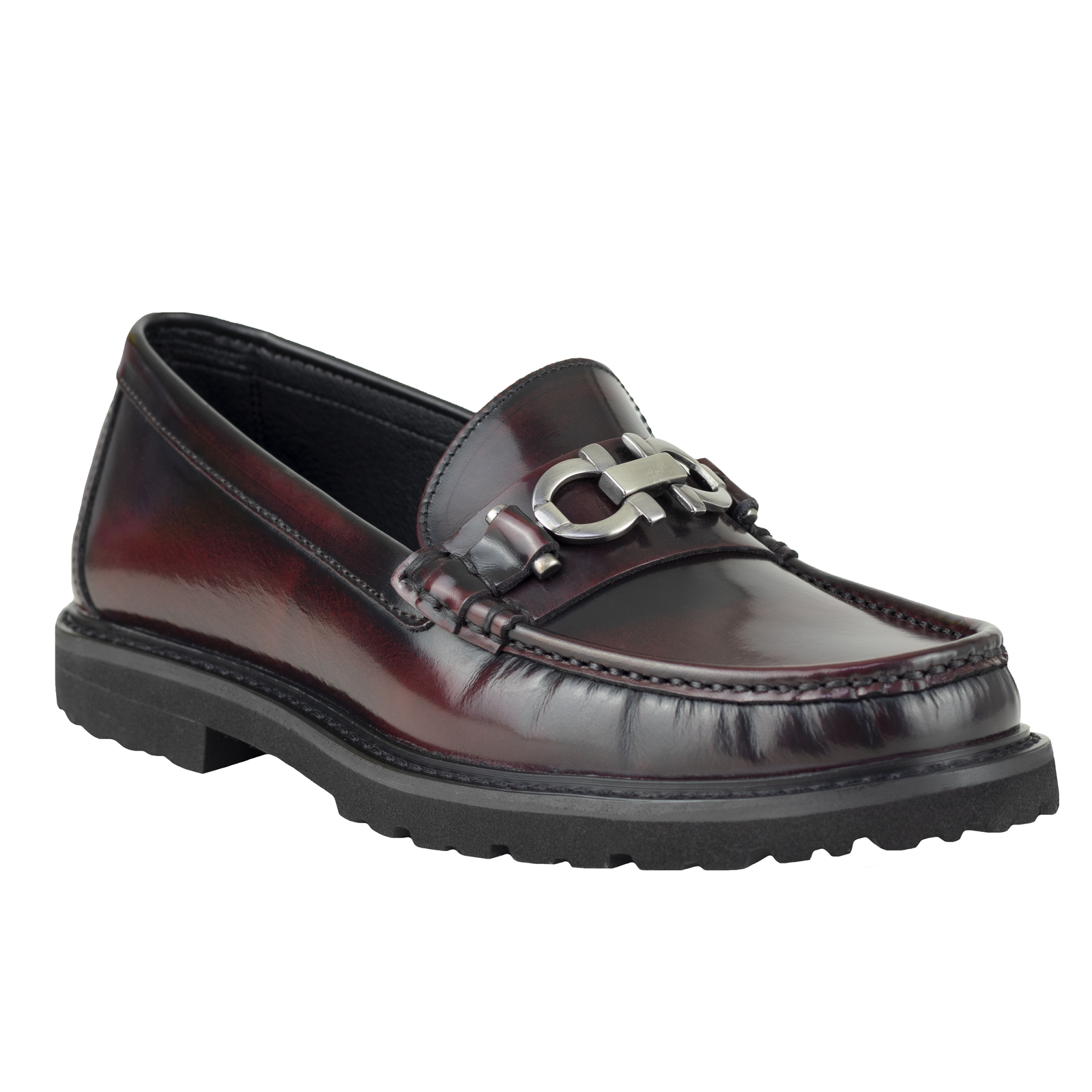 Mocasines Loafer Gino Cherruti Para Mujer Hebilla 2304 Vino.