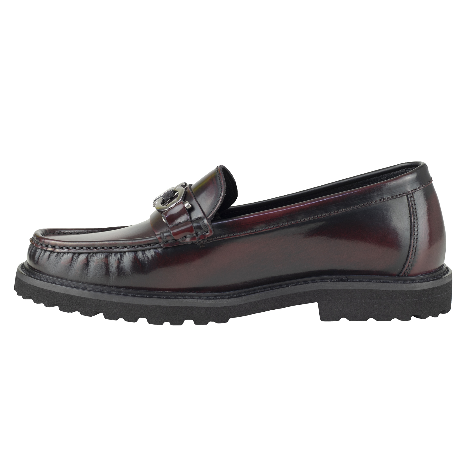 Mocasines Loafer Gino Cherruti Para Mujer Hebilla 2304 Vino.