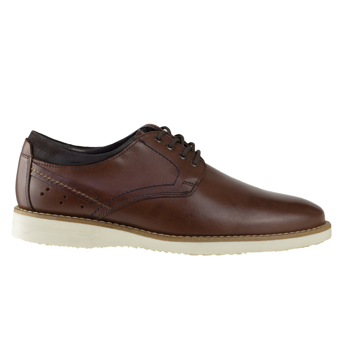 Zapato Derby De Hombre Confort Gino Cherruti Piel 6049 Café.