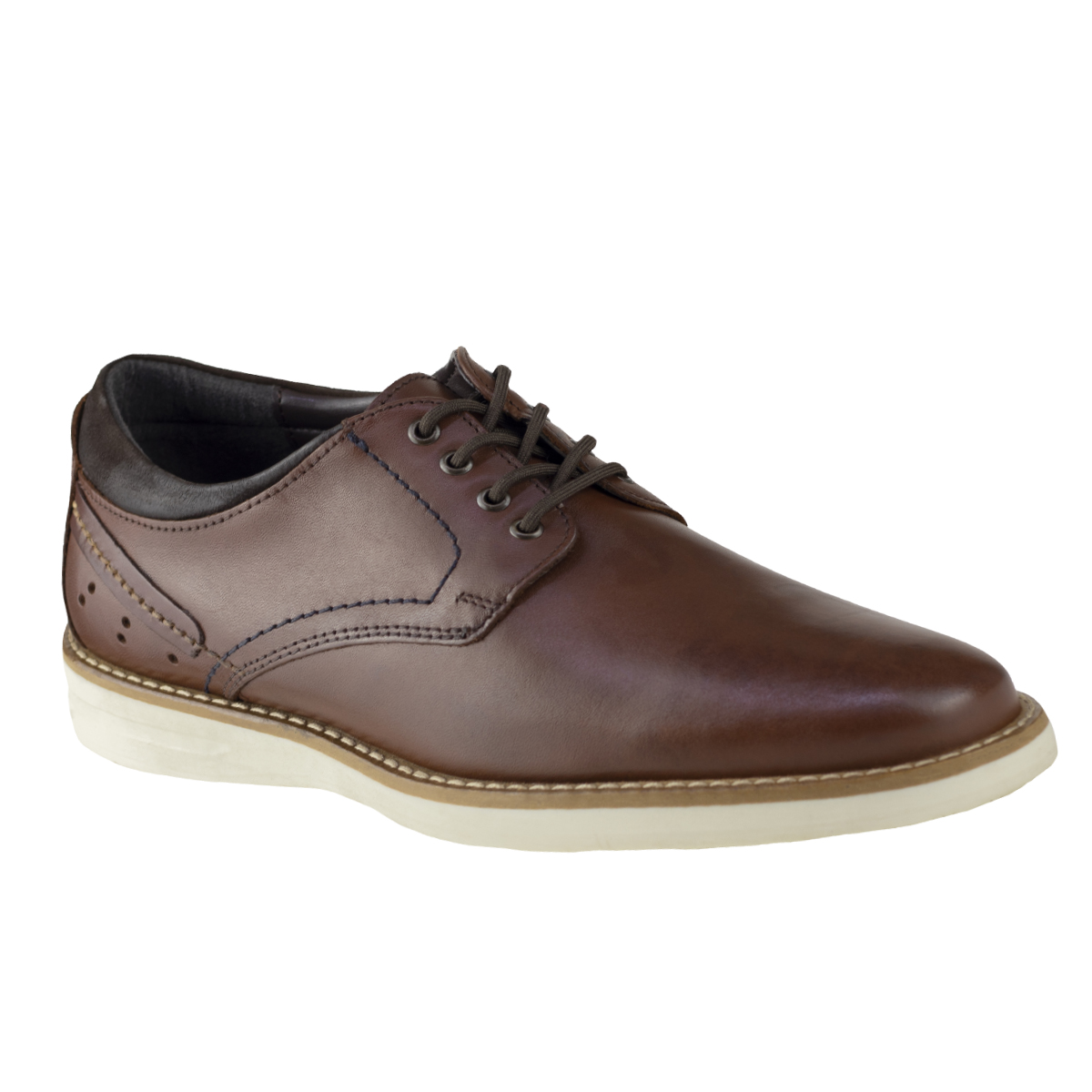 Zapato Derby De Hombre Confort Gino Cherruti Piel 6049 Café.
