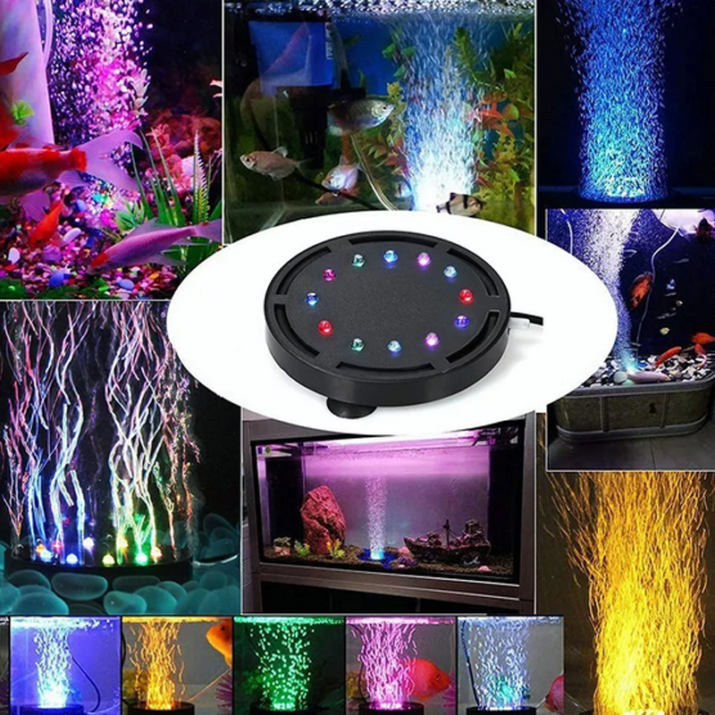 Lámpara Para Peceras Acuario Burbuja Luces 12 Leds