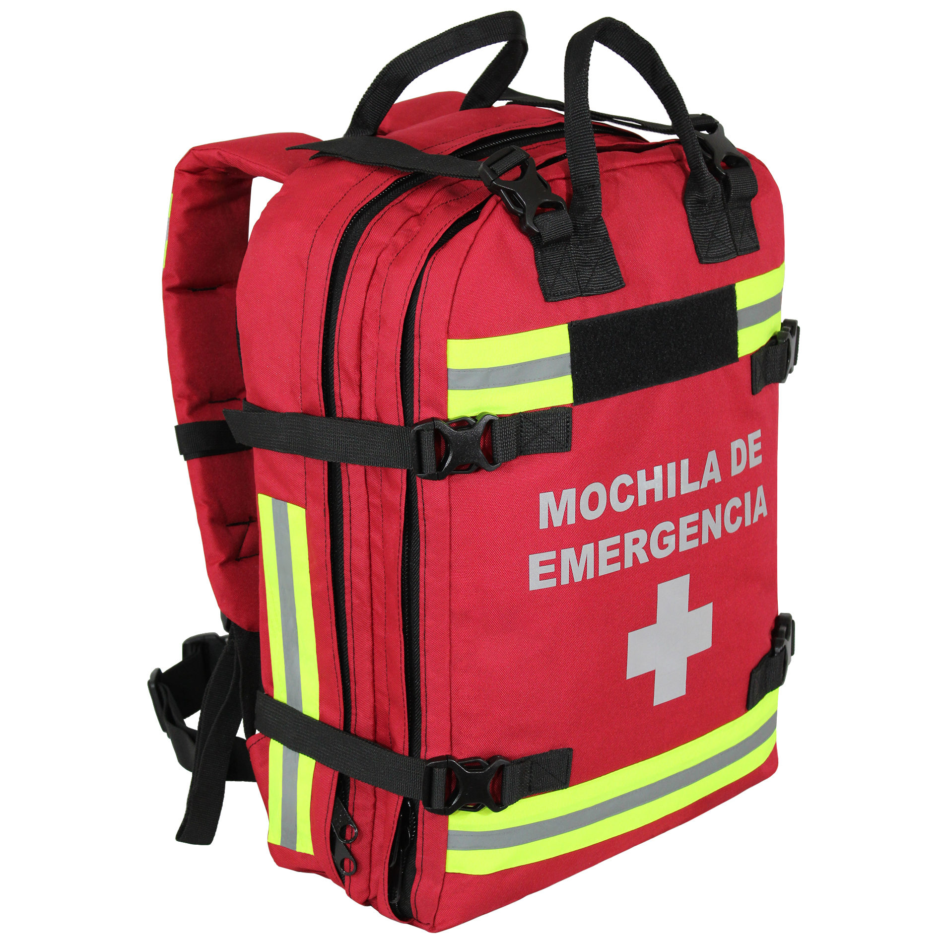 Mochila de Emergencias Botiquin Primeros Auxilios Paramedico Deportivo Hogar Oficina Escuela Color Rojo con