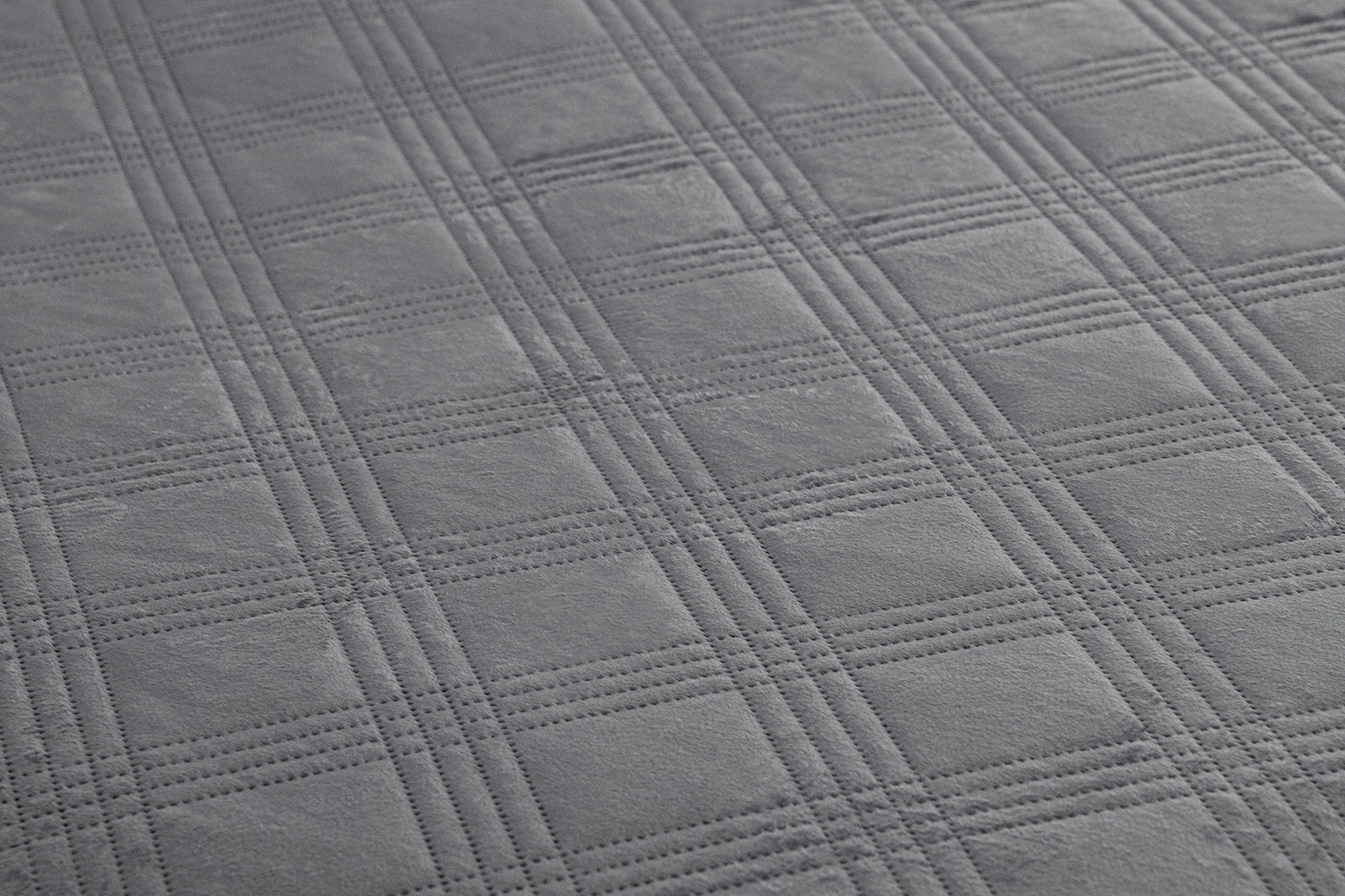 Colcha Velvet Terciopelo Gris Individual + Funda Dormireal