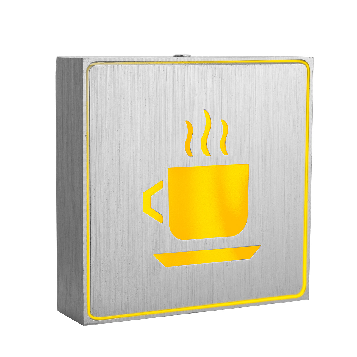 Anuncio Luminoso Color Amarillo Taza De Café Mtl-3006