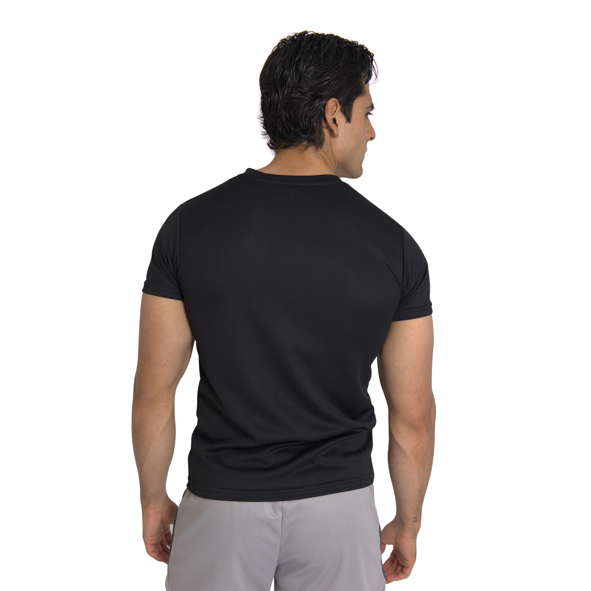 Playera Deportiva Manga Corta Cuello V Color Negro Para Hombre CHB Chili Beans Clothing Co.