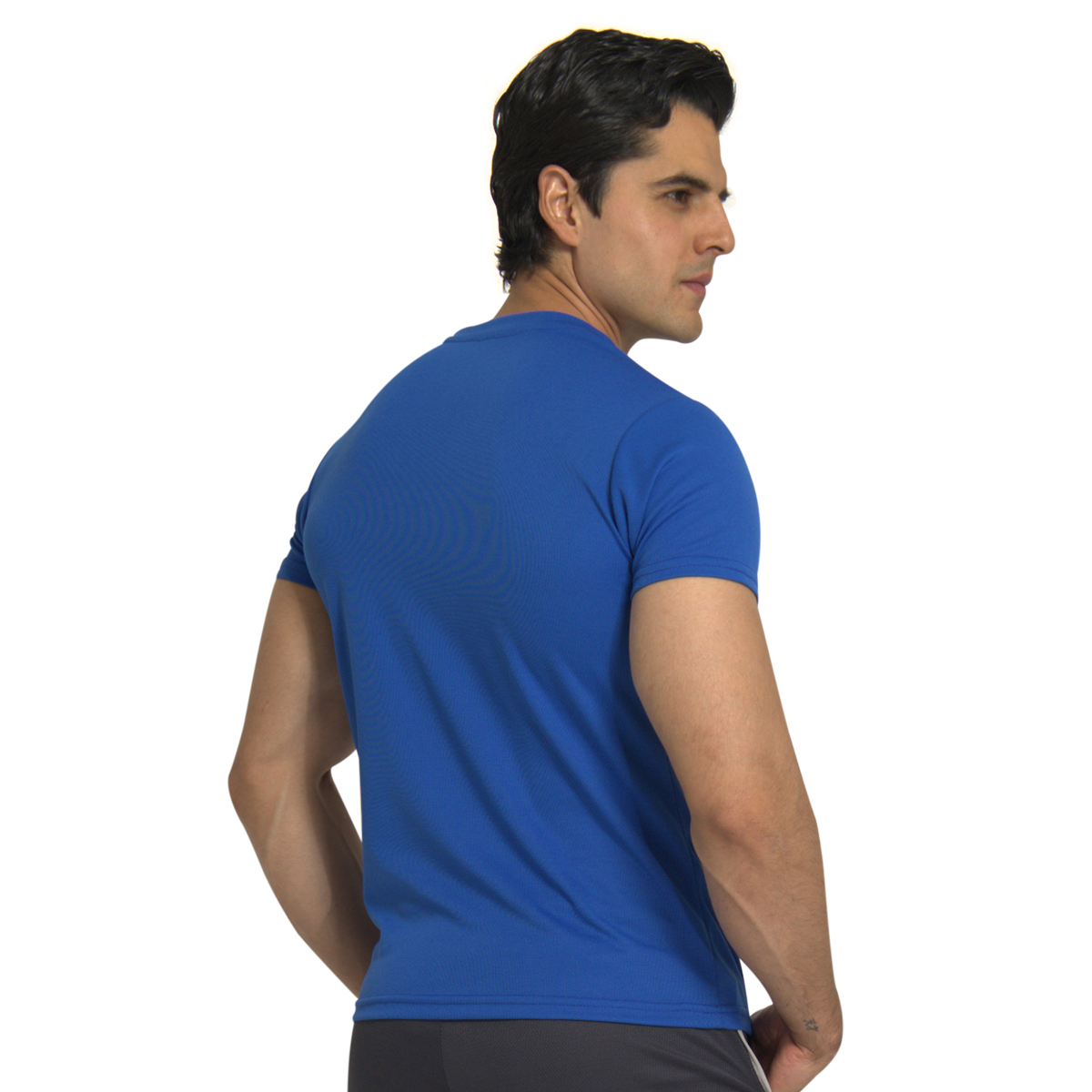 Playera Deportiva Manga Corta Cuello Redondo Color Azul Para Hombre CHB Chili Beans Clothing Co..