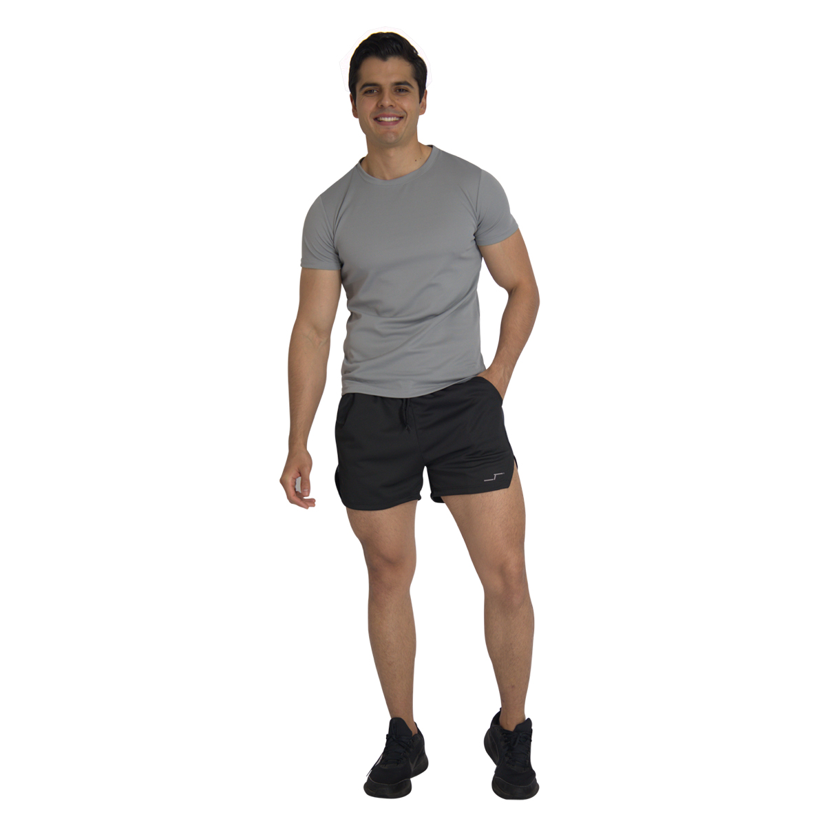 Playera Deportiva Manga Corta Cuello Redondo Color Gris Para Hombre CHB Chili Beans Clothing Co..