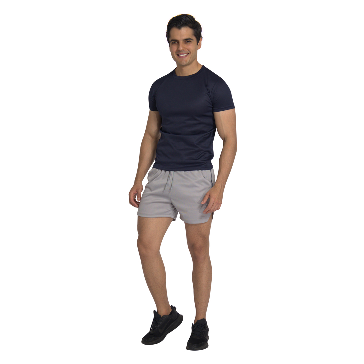 Playera Deportiva Manga Corta Cuello Redondo Color Azul Marino Para Hombre CHB Chili Beans Clothing Co..