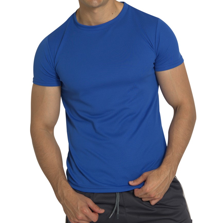 Playera Deportiva Manga Corta Cuello Redondo Color Azul Para Hombre CHB Chili Beans Clothing Co..