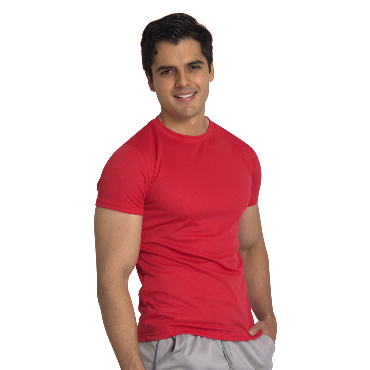 Playera Deportiva Manga Corta Cuello Redondo Color Rojo Para Hombre CHB Chili Beans Clothing Co..