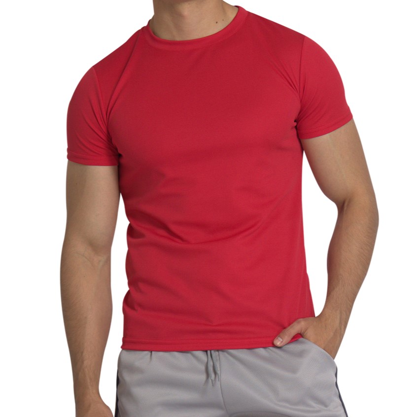 Playera Deportiva Manga Corta Cuello Redondo Color Rojo Para Hombre CHB Chili Beans Clothing Co..