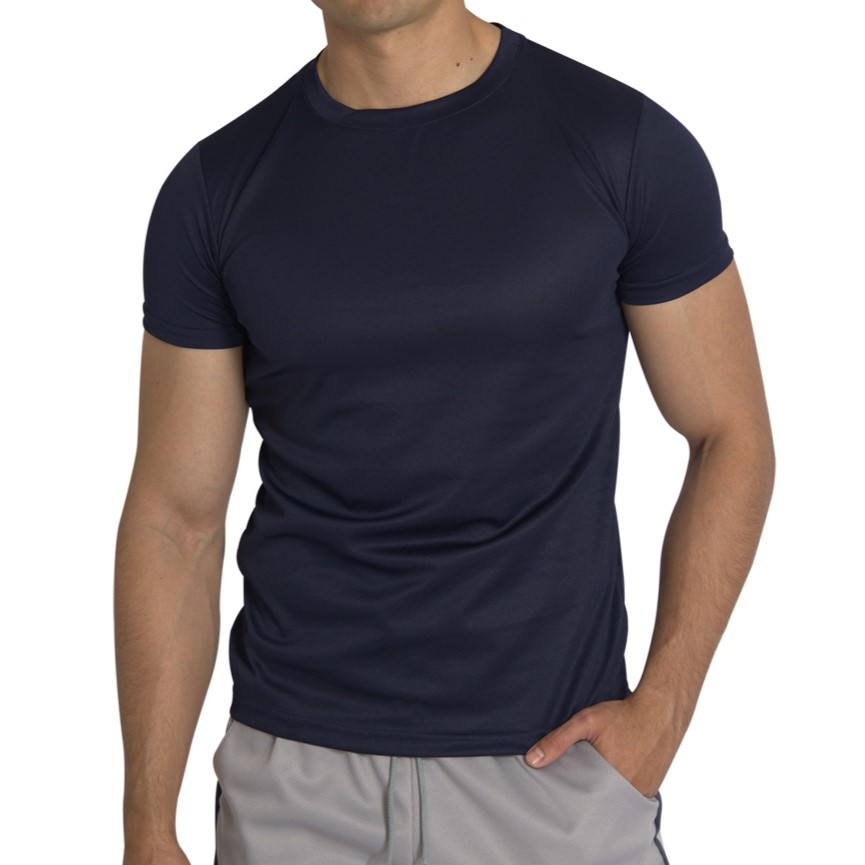 Playera Deportiva Manga Corta Cuello Redondo Color Azul Marino Para Hombre CHB Chili Beans Clothing Co..