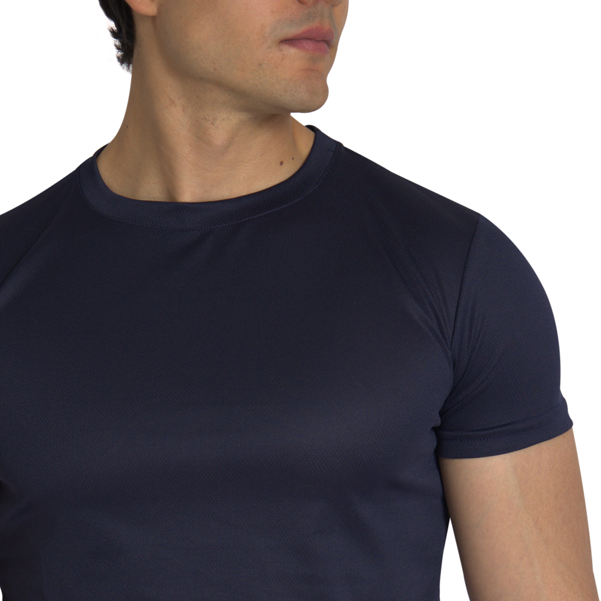 Playera Deportiva Manga Corta Cuello Redondo Color Azul Marino Para Hombre CHB Chili Beans Clothing Co..