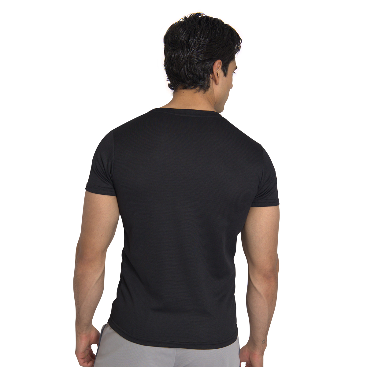 Playera Deportiva Manga Corta Cuello Redondo Color Negro Para Hombre CHB Chili Beans Clothing Co..