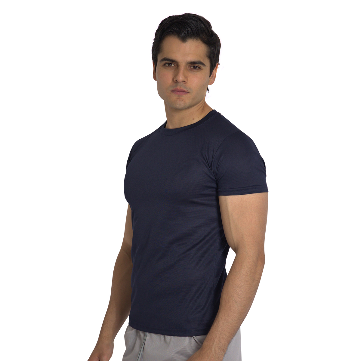 Playera Deportiva Manga Corta Cuello Redondo Color Azul Marino Para Hombre CHB Chili Beans Clothing Co..