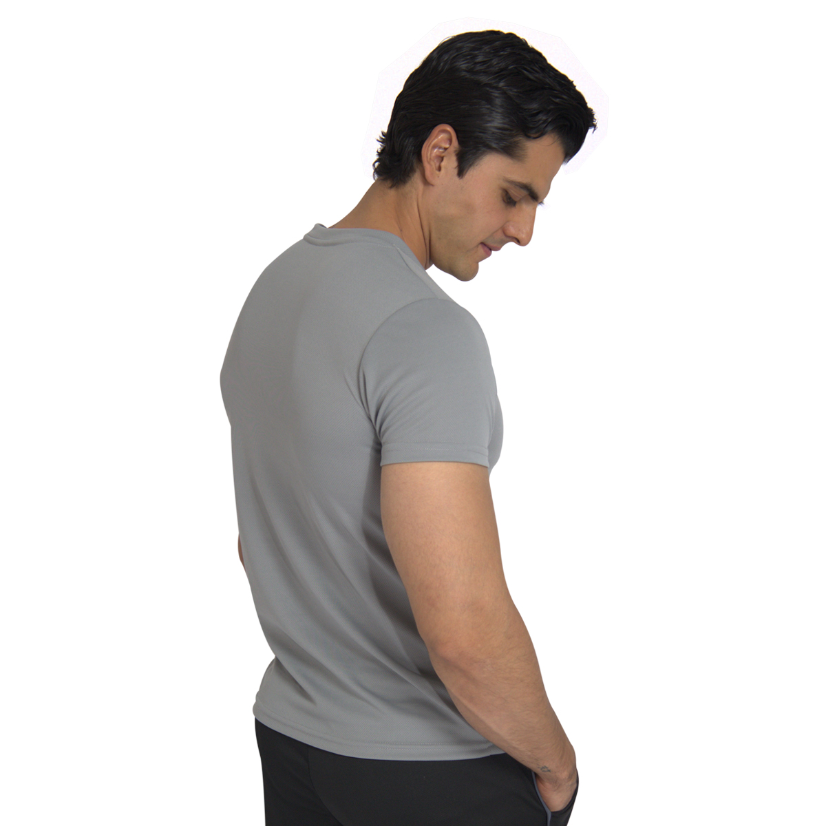Playera Deportiva Manga Corta Cuello Redondo Color Gris Para Hombre CHB Chili Beans Clothing Co..