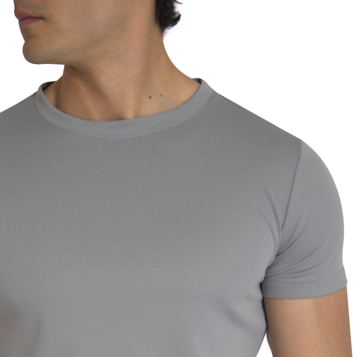 Playera Deportiva Manga Corta Cuello Redondo Color Gris Para Hombre CHB Chili Beans Clothing Co..