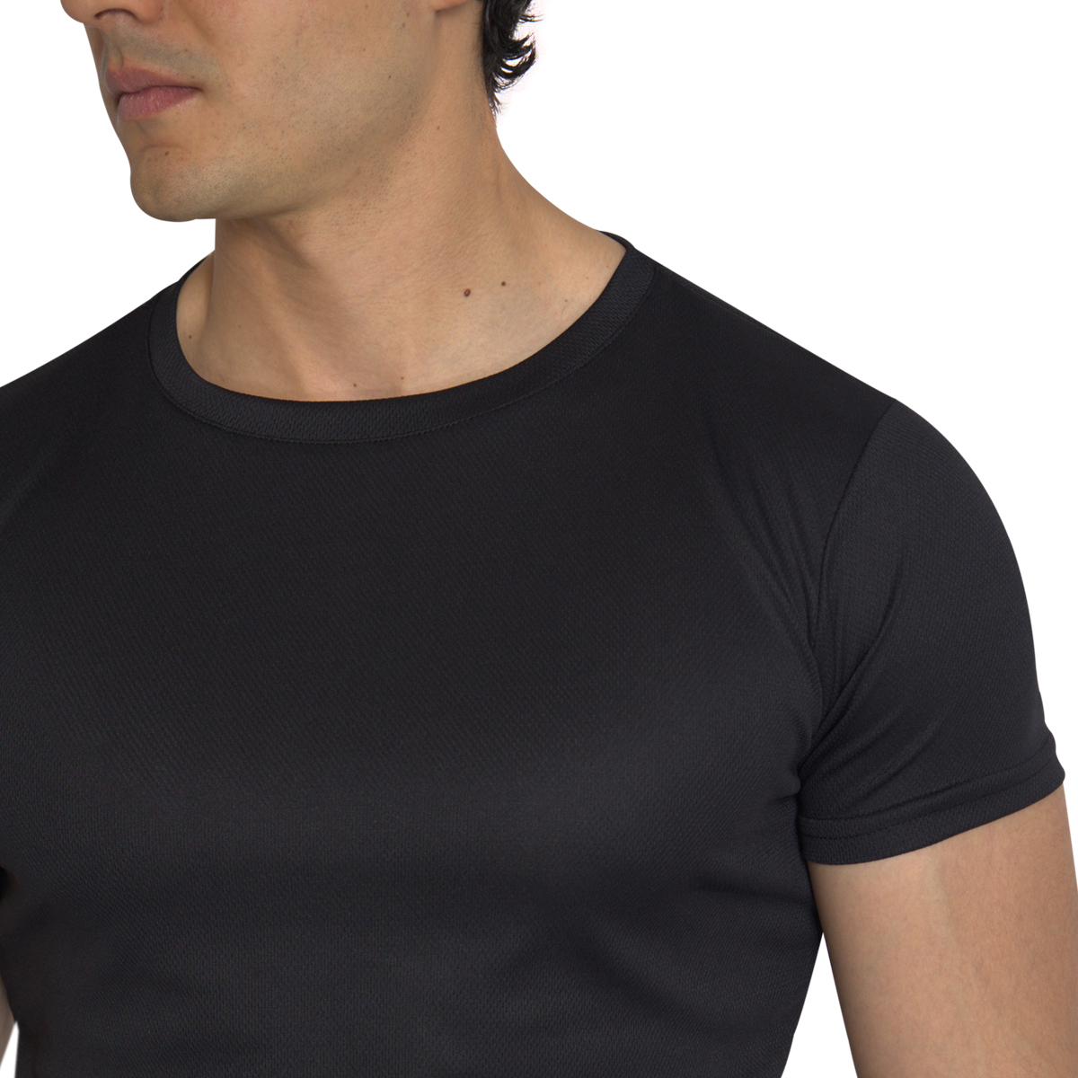 Playera Deportiva Manga Corta Cuello Redondo Color Negro Para Hombre CHB Chili Beans Clothing Co..