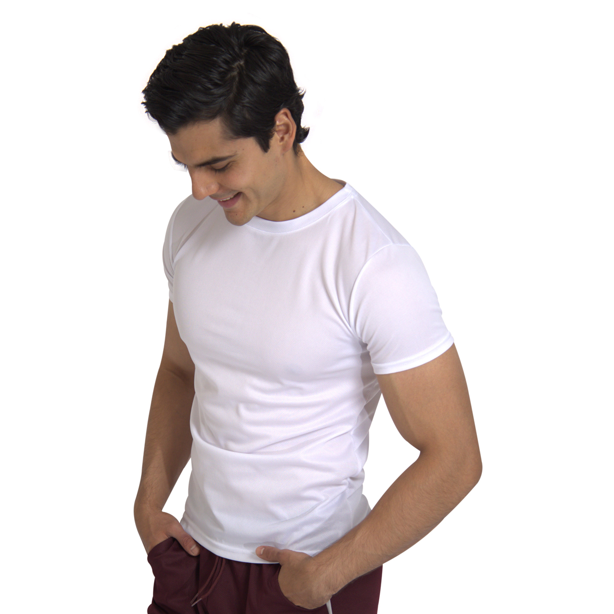 Playera Deportiva Manga Corta Cuello Redondo Color Blanco Para Hombre CHB Chili Beans Clothing Co..