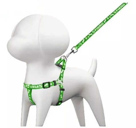 CORREA PARA PERRO RAZAS PEQUEÑAS CON PECHERA, 1CM ANCHO VERDE