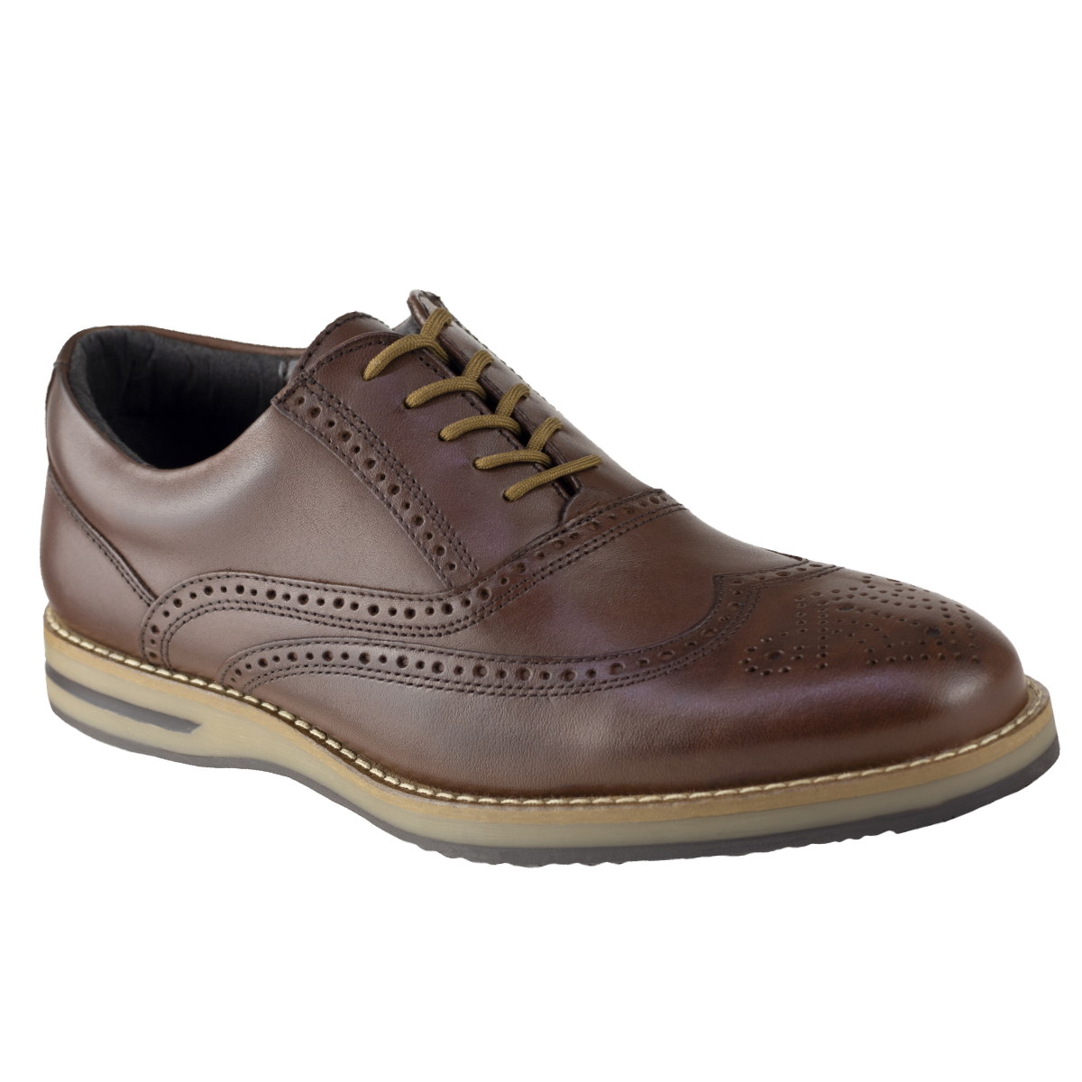 Zapatos Bostonianos Hombre Gino Cherruti Clasico 6027 Café Confort.