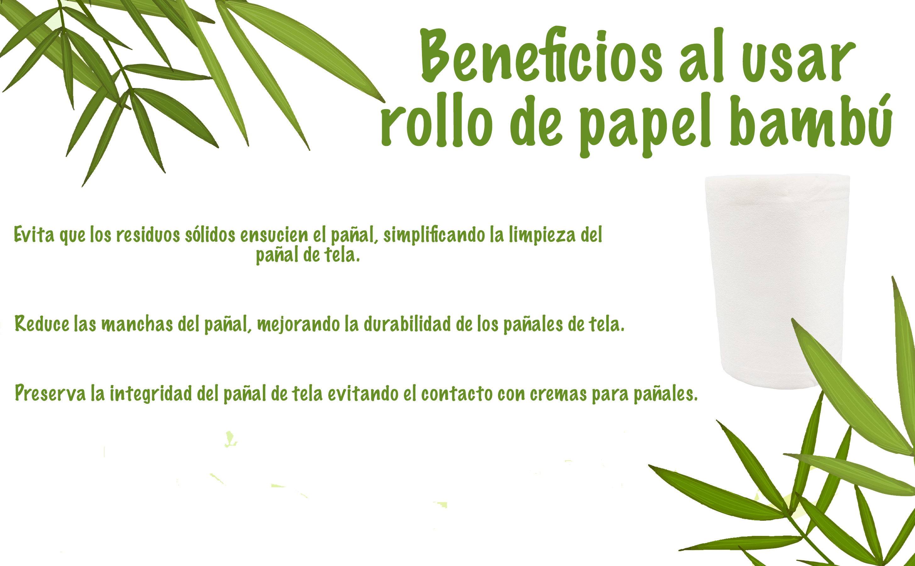 Rollo de papel bambú para pañal de tela reutilizable ecobaby original