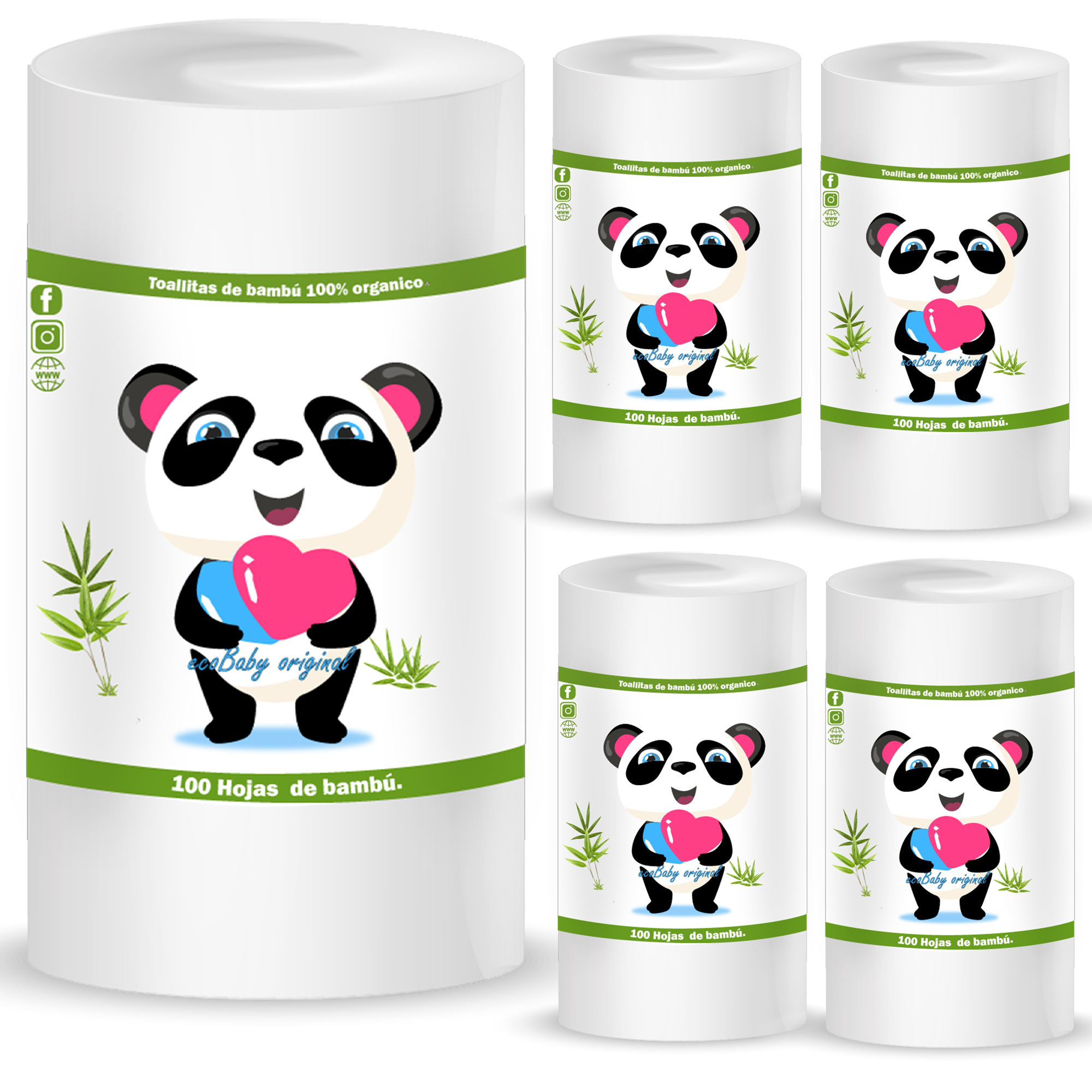 Rollo de papel bambú para pañal de tela reutilizable ecobaby original