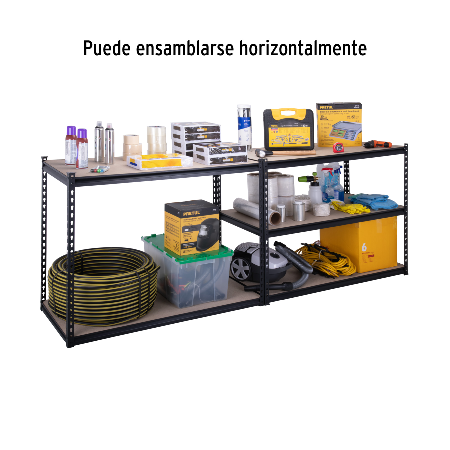 Estante rack Industrial o comercial, metálico 5 repisas, con capacidad de 300 kg, para cocina, taller, almacén o bodega