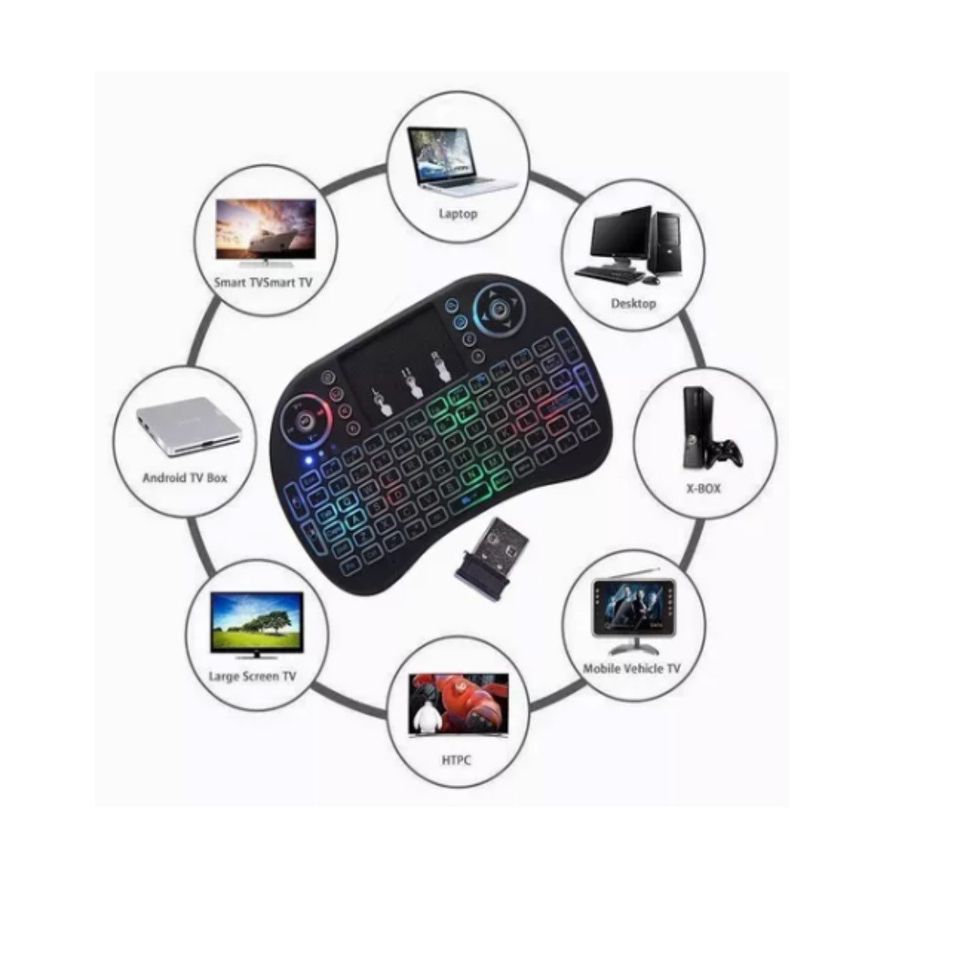 Mini Teclado Pc Inalambrico Bluetooth Touchpad Iluminado gamer consola tv box smart tv pantalla led