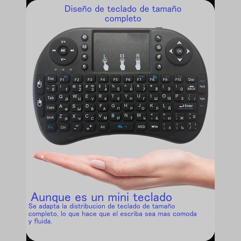 Mini Teclado Pc Inalambrico Bluetooth Touchpad Iluminado gamer consola tv box smart tv pantalla led