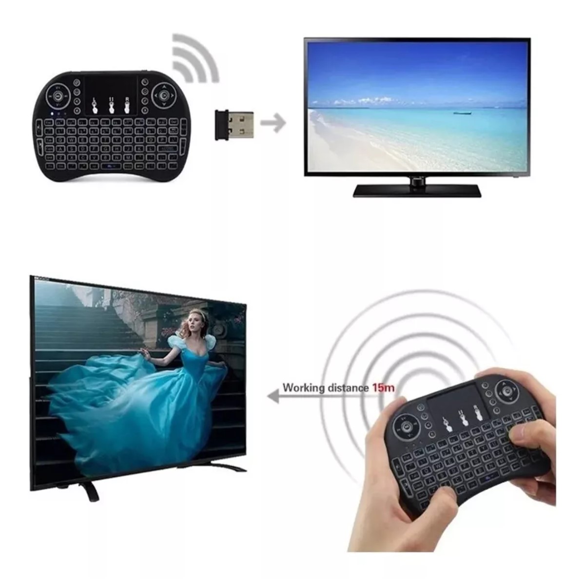 Mini Teclado Pc Inalambrico Bluetooth Touchpad Iluminado gamer consola tv box smart tv pantalla led